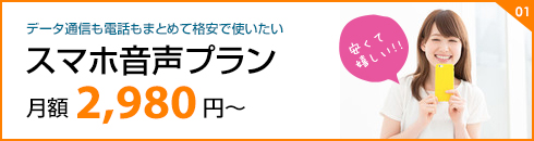 01 データ通信も電話もまとめて格安で使いたい スマホ音声プラン